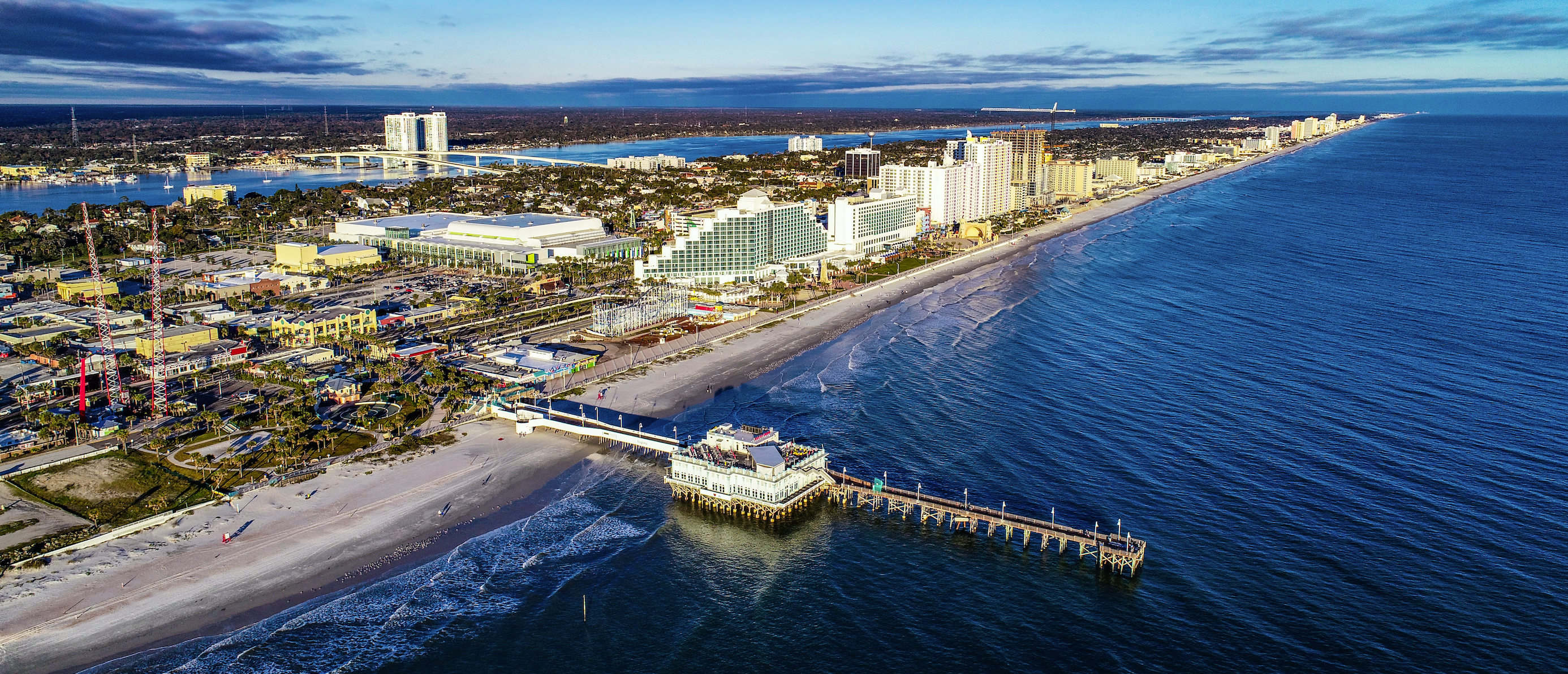 drone image of daytona beach